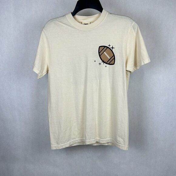 NEW Comfort Colors Football Tshirt Busy Raising Ballers Sz Small Beige Short Sle - Picture 3 of 7
